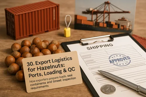 Hazelnut export logistics and container operations