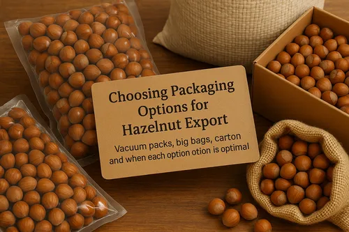 Different hazelnut export packaging options